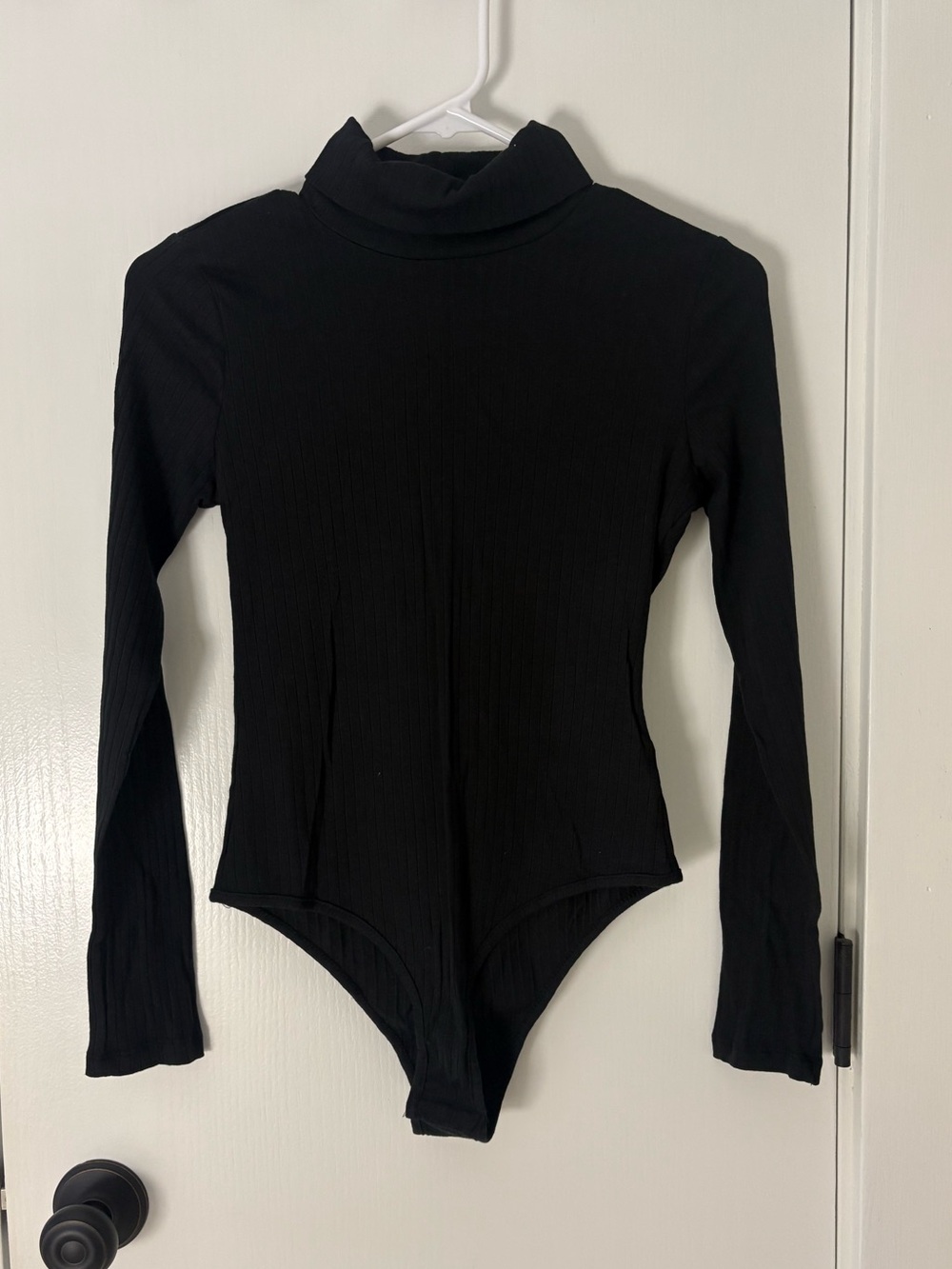 SHEIN Black Ribbed Long Sleeve Top